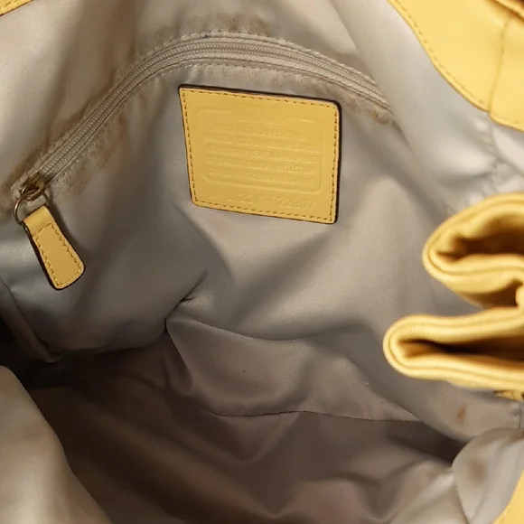 Coach Kristin Yellow Leather Hobo Shoulder Bag - Picture 16 of 16